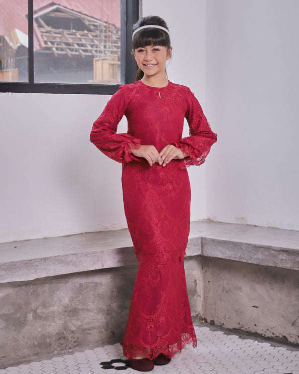 INTAN KURUNG KIDS - BURGUNDY